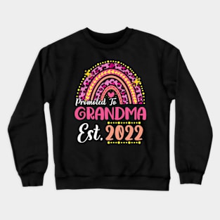 Promoted to Grandma Est.2022 Rainbow Mama to Be New Mama Crewneck Sweatshirt